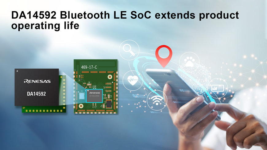 Renesas Présente son SoC Bluetooth Low Energy à Double Cœur et à Plus Faible Consommation d'Energie, avec Flash Intégré